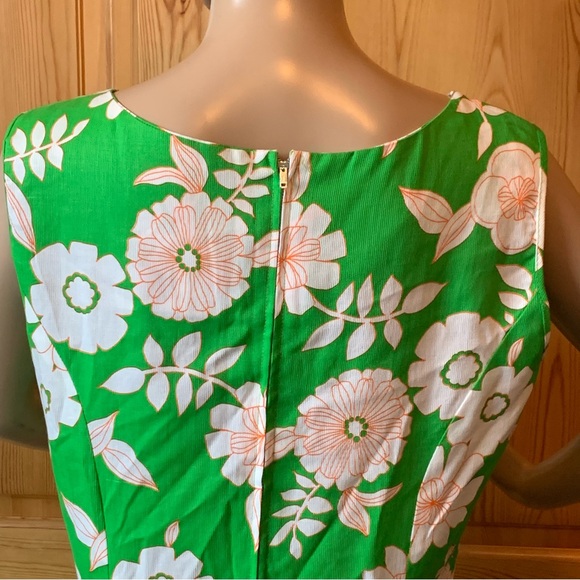 Vintage 60s Dash About Mod Scooter Dress Size M Floral Lime Green Bows - Picture 10 of 15